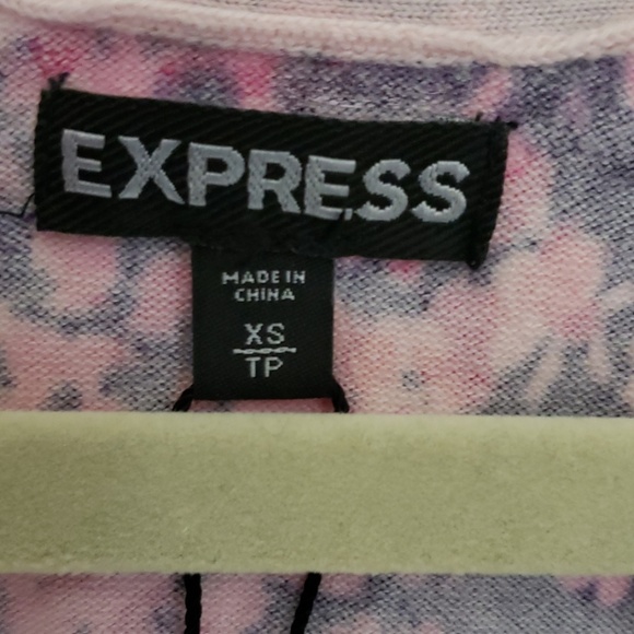 NWT Express Floral Cardigan Crystal Buttons XS - Picture 3 of 4